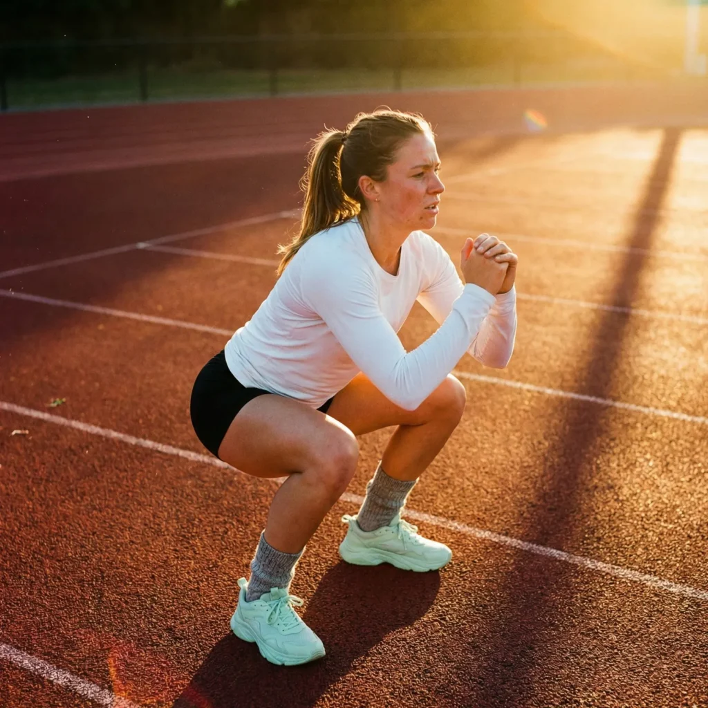 Femme faisant un squat